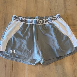 Under Armour Women's Athletic Shorts in Gray and White